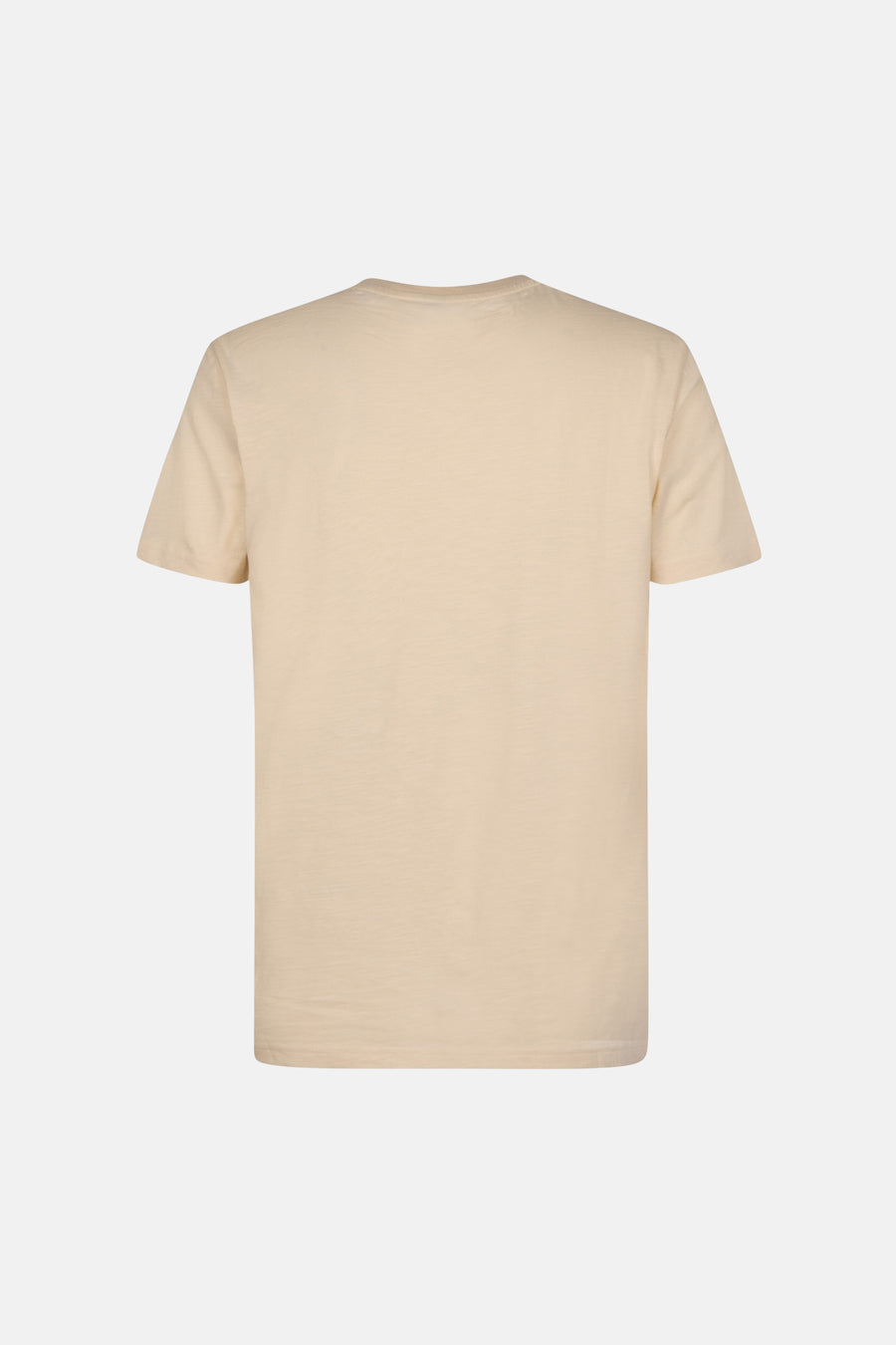 Ecru T-shirt met korte mouwen van Petrol Industries, achteraanzicht, effen kleur.