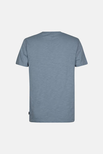 Blauw T-shirt met korte mouwen van Petrol Industries®, effen stof met subtiele textuur.
