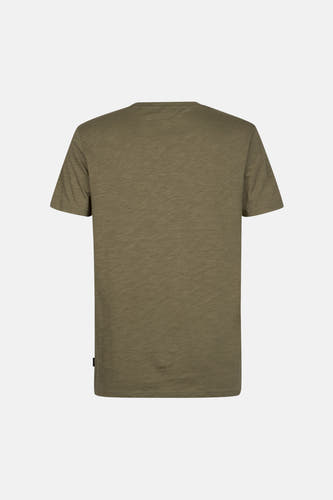 T-shirt vert avec manches courtes de Petrol Industries®, dos, motif uni.