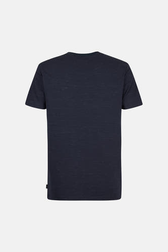 Blauw T-shirt met korte mouwen van Petrol Industries, effen stof met een subtiele textuur.