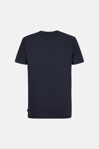 Blauw T-shirt met korte mouwen van Petrol Industries, effen stof met een subtiele textuur.