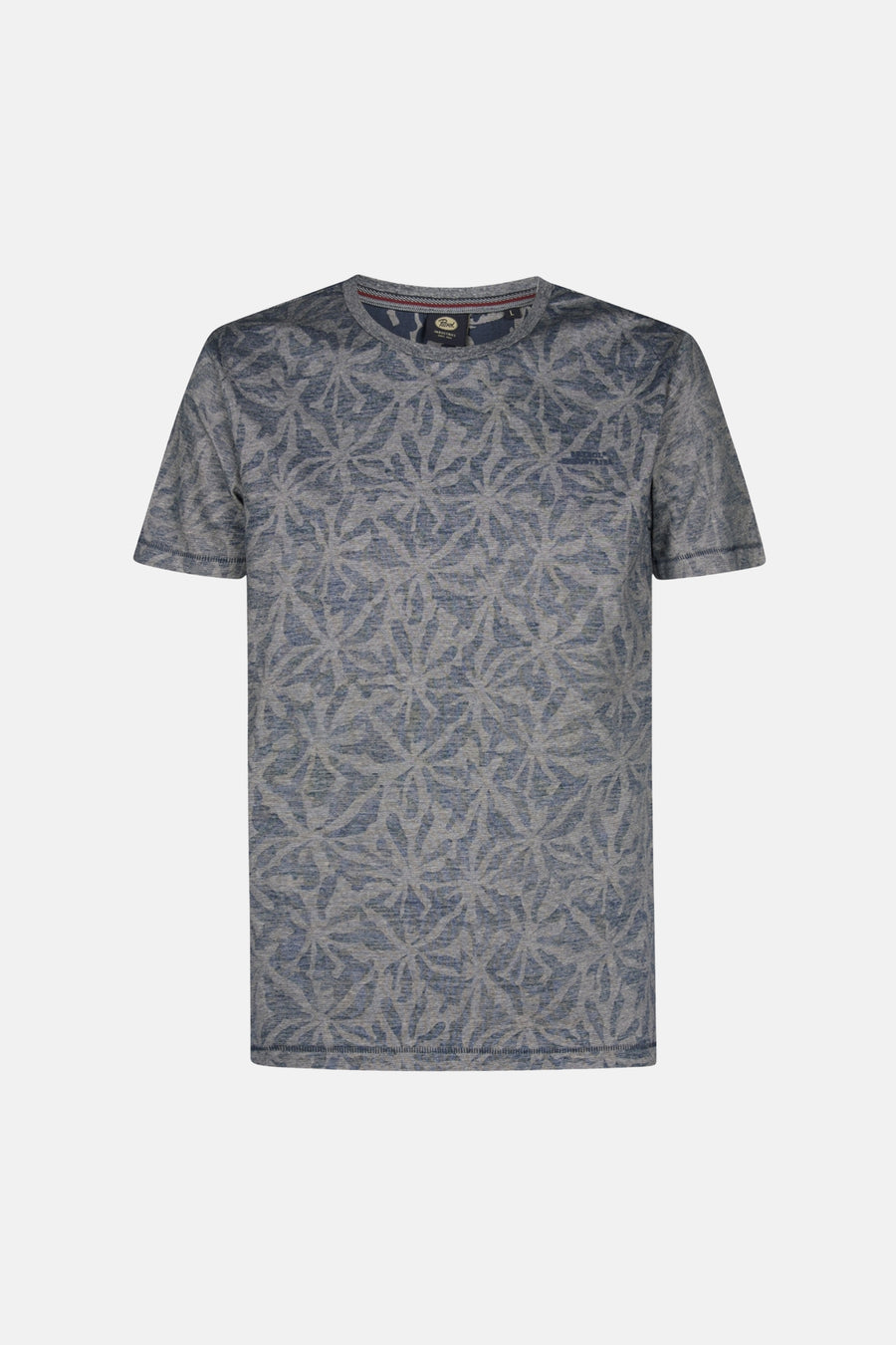 Blauw T-shirt met korte mouwen van Petrol Industries®, met bladerdessin en korte mouwen.