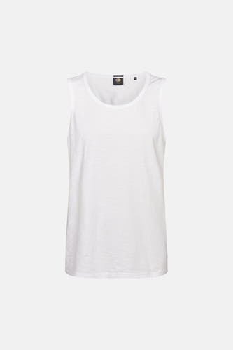 Witte singlet van Petrol Industries met ronde hals, een geweven neklabel en geborduurd borstlogo.