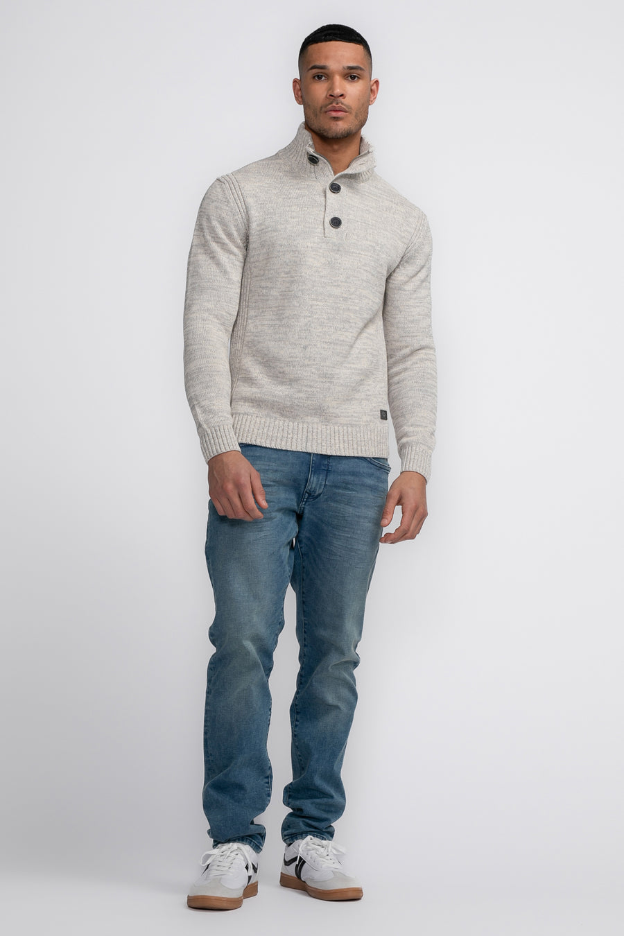 Pull met ronde hals - ecru