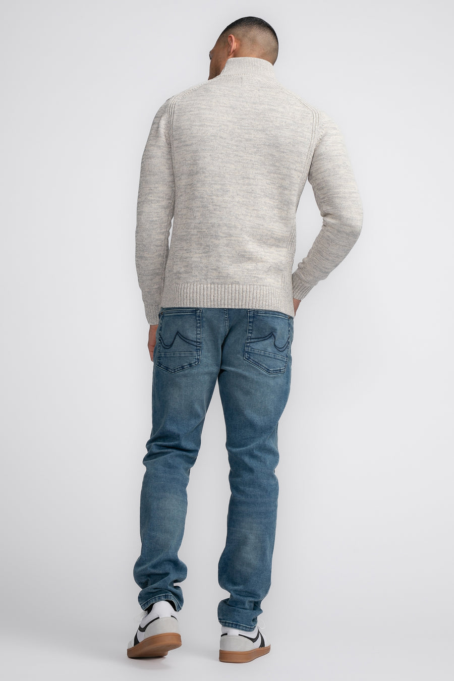 Pull met ronde hals - ecru