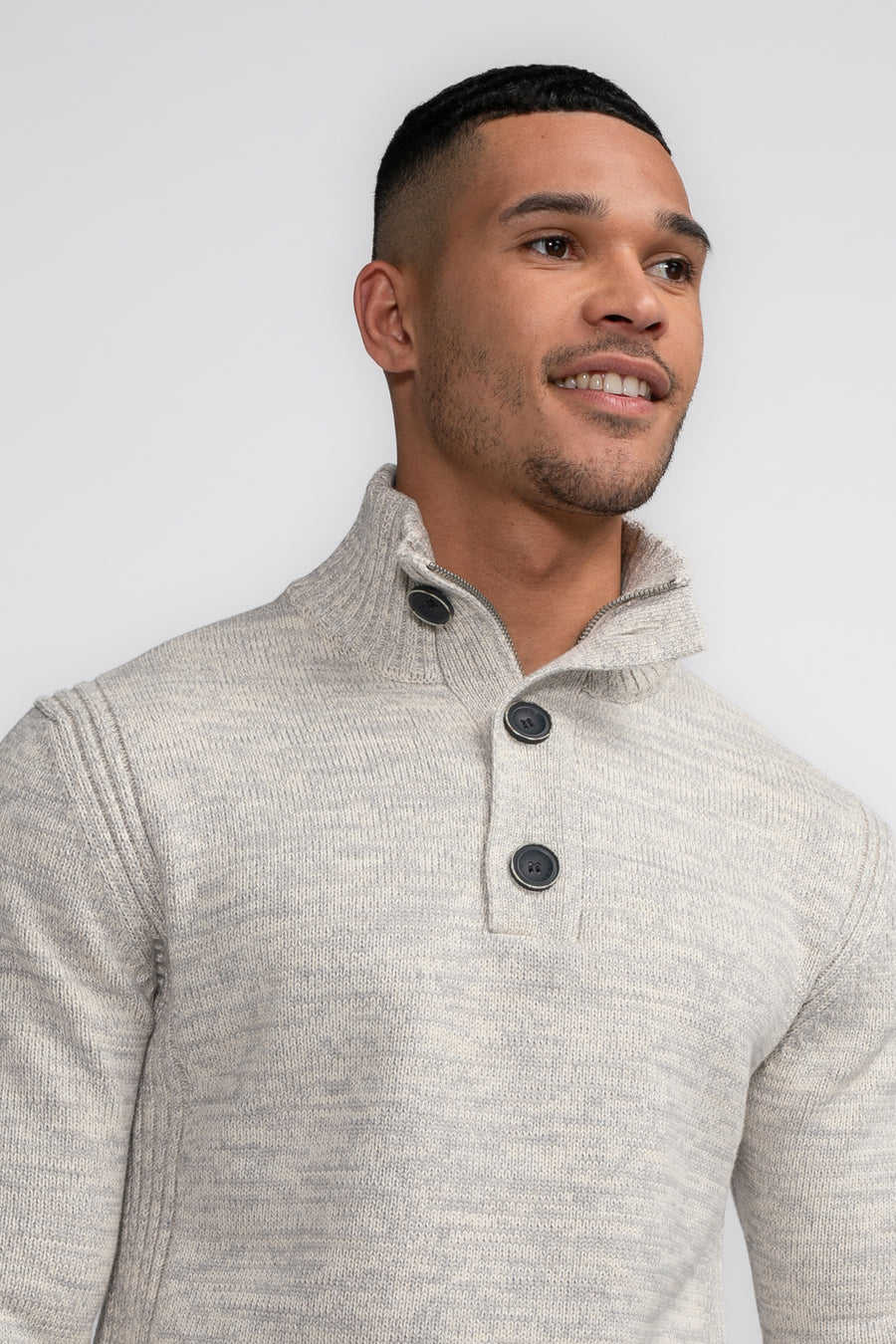 Pull met ronde hals - ecru