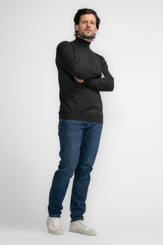 Pull met rolkraag - Dark Black