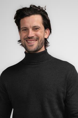 Pull met rolkraag - Dark Black