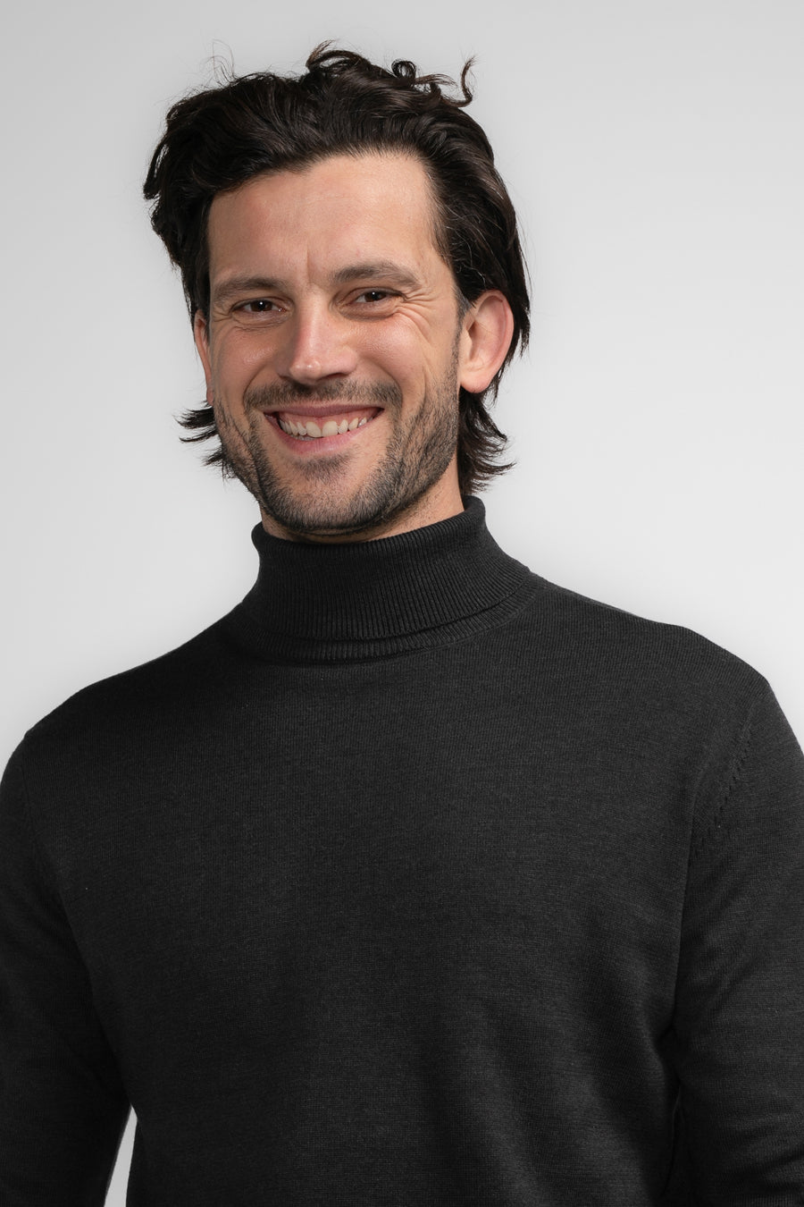 Pull met rolkraag - Dark Black