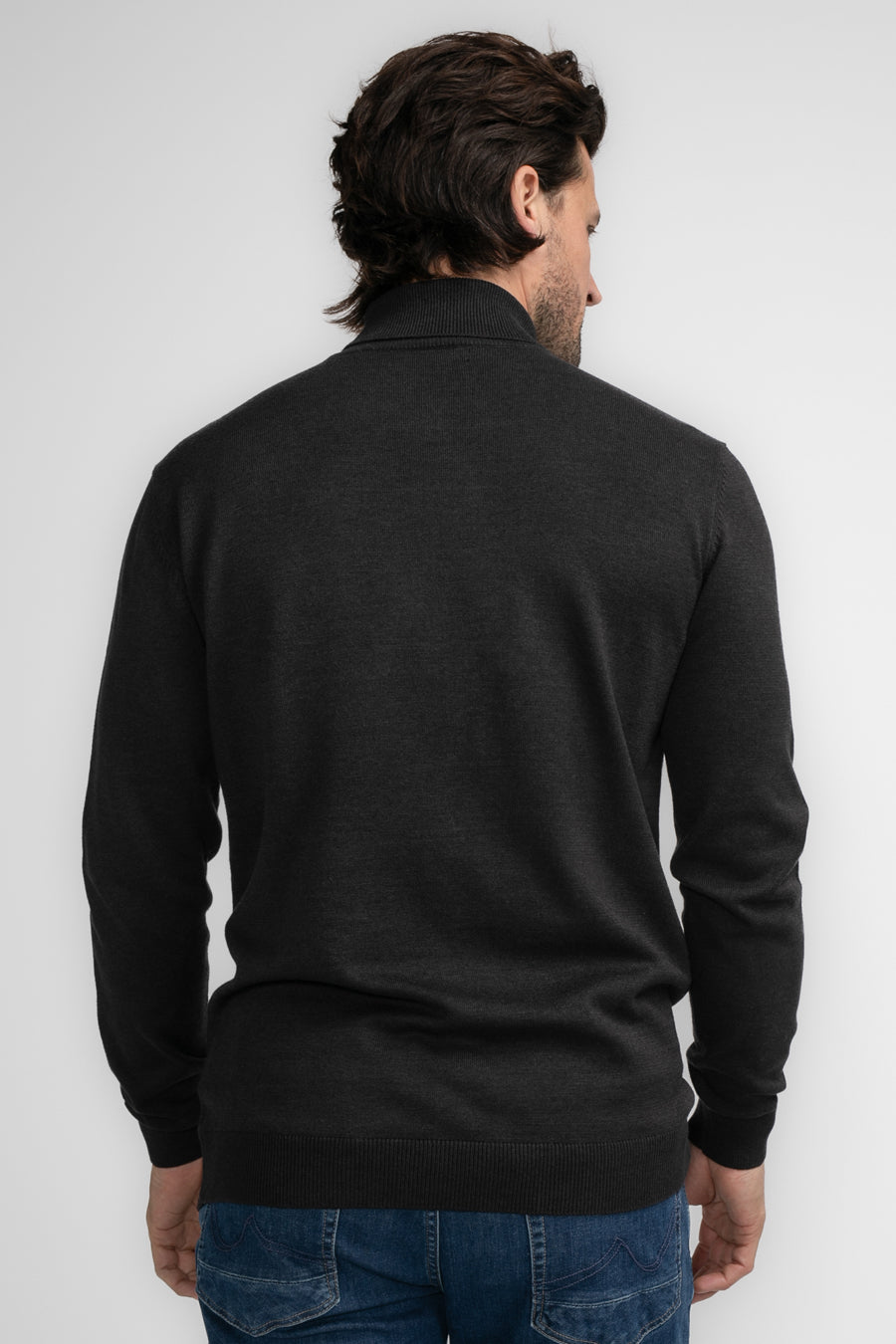 Pull met rolkraag - Dark Black