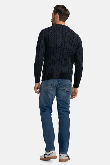 Pull met ronde hals - blauw