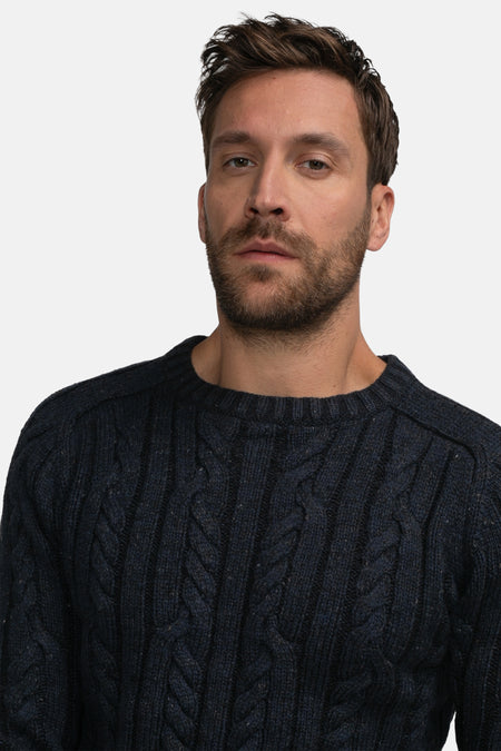 Pull à col rond - bleu
