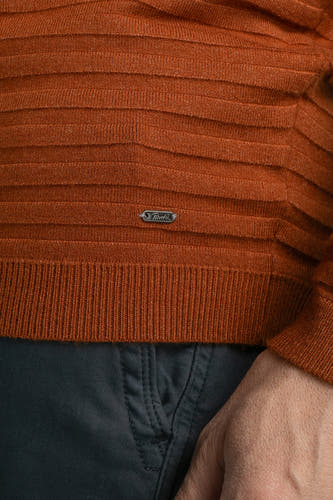 Pull à col rond - cognac