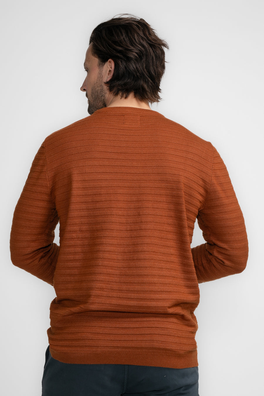 Pull à col rond - cognac