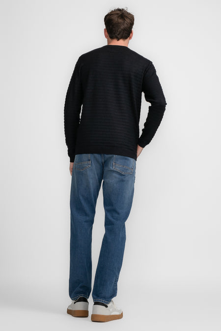 Pull met ronde hals - Dark Black
