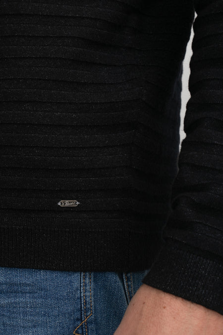 Pull met ronde hals - Dark Black