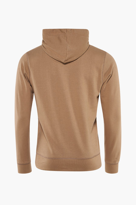 Beige sweater met kap van Petrol Industries, achteraanzicht, met lange mouwen en effen design.