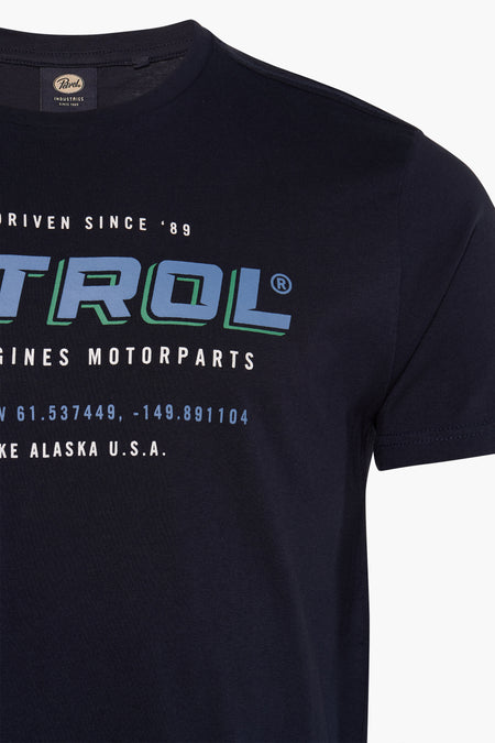 Blauw T-shirt met korte mouwen van Petrol Industries, met tekstprint en korte mouwen.