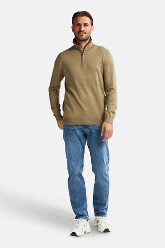 Pull met ronde hals - beige