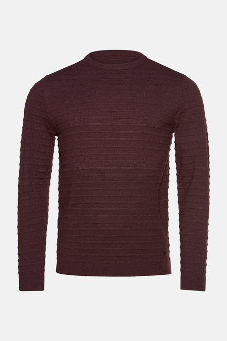 Pull met ronde hals - bordeaux