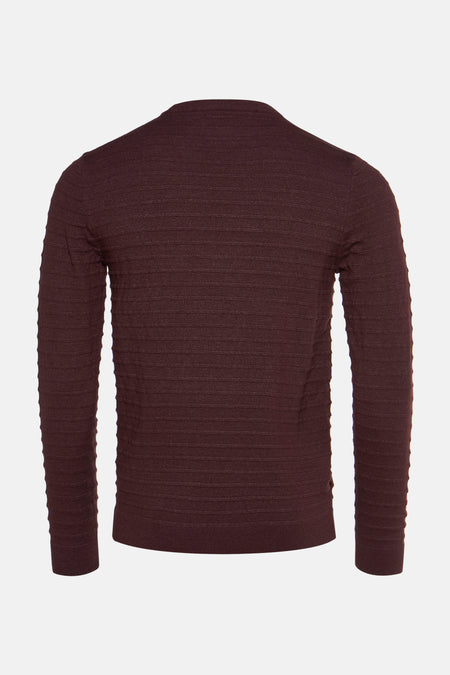 Pull met ronde hals - bordeaux
