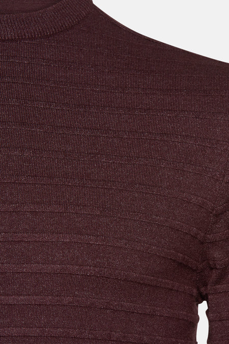 Pull met ronde hals - bordeaux
