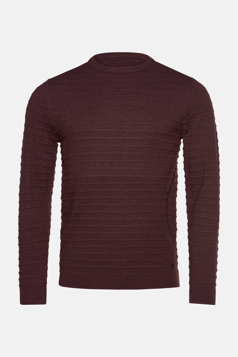 Pull met ronde hals - bordeaux
