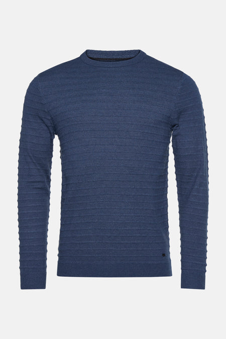 Pull met ronde hals - blauw
