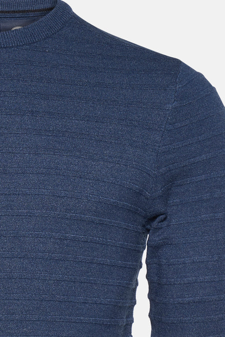 Pull met ronde hals - blauw
