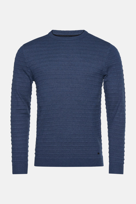 Pull met ronde hals - blauw