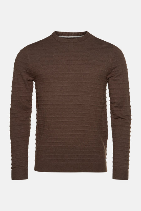 Pull met ronde hals - bruin
