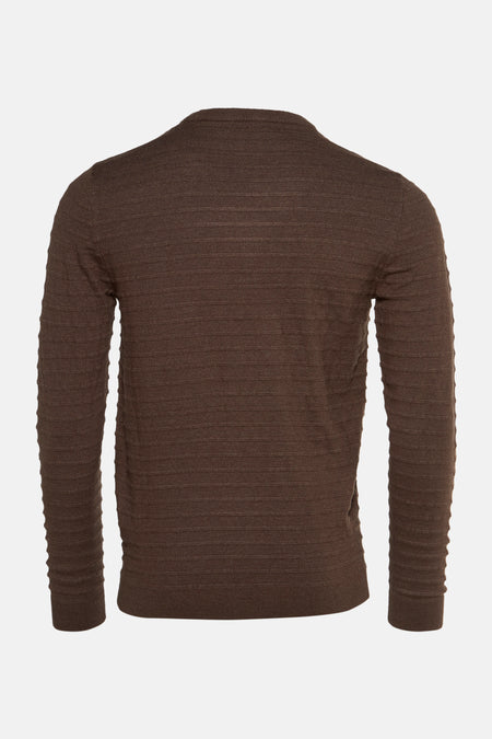 Pull met ronde hals - bruin