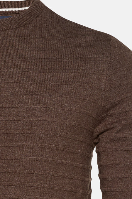 Pull met ronde hals - bruin