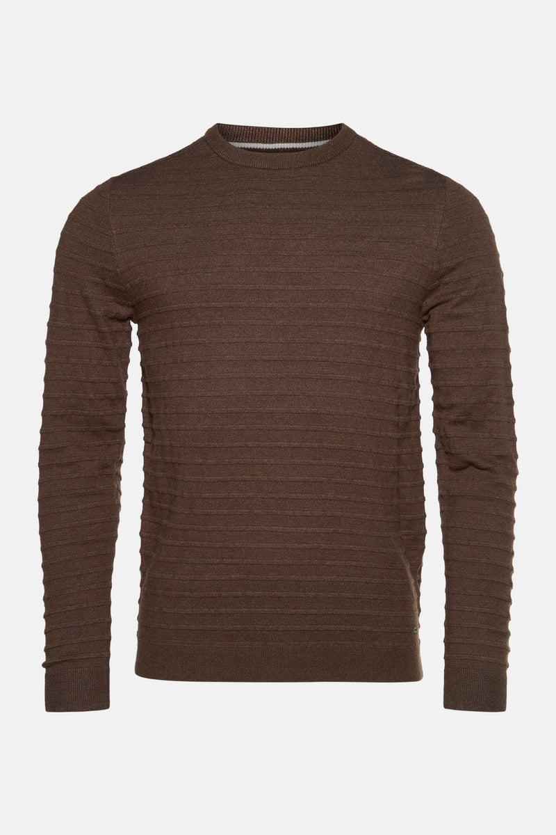 Pull met ronde hals - bruin