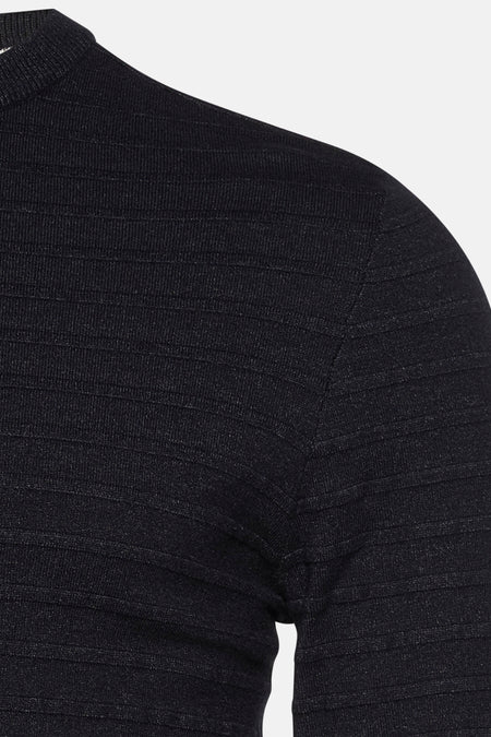 Pull met ronde hals - zwart