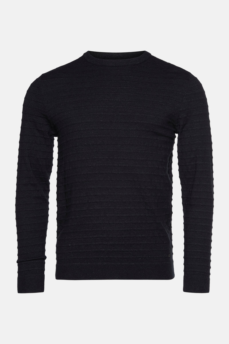 Pull met ronde hals - zwart