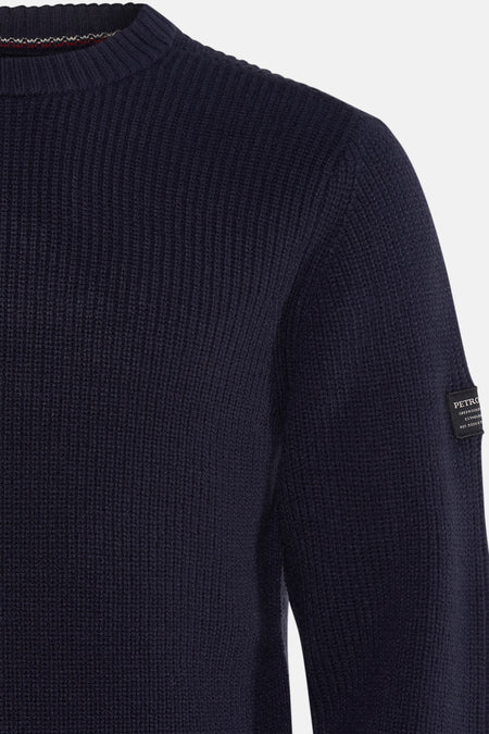 Pull met ronde hals - blauw
