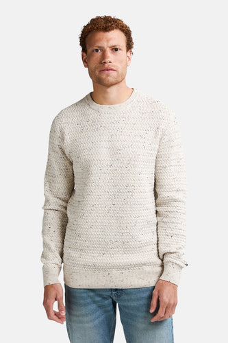 Pull met ronde hals - ecru