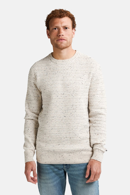 Pull met ronde hals - ecru