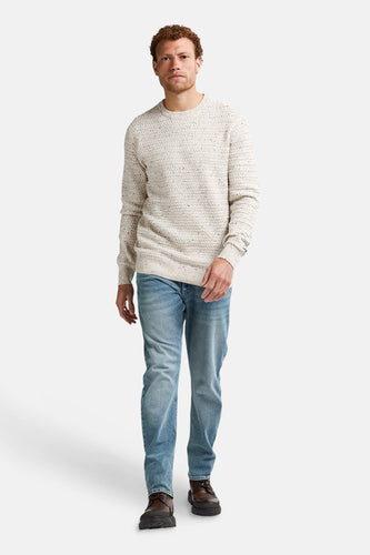 Pull met ronde hals - ecru