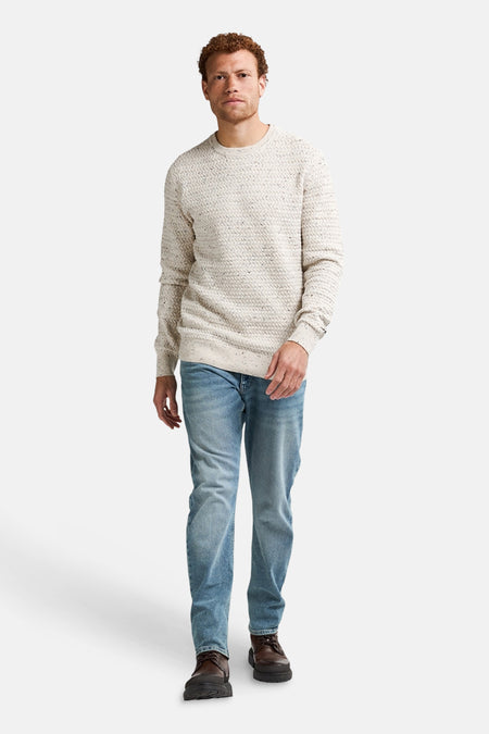 Pull met ronde hals - ecru