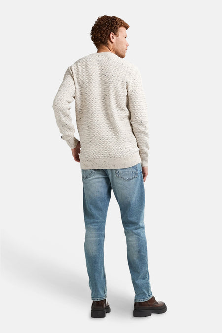Pull met ronde hals - ecru