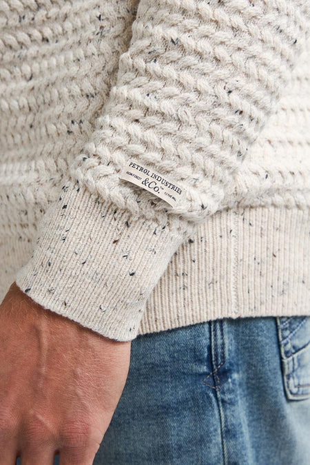 Pull met ronde hals - ecru