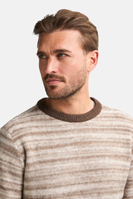 Pull met ronde hals - beige