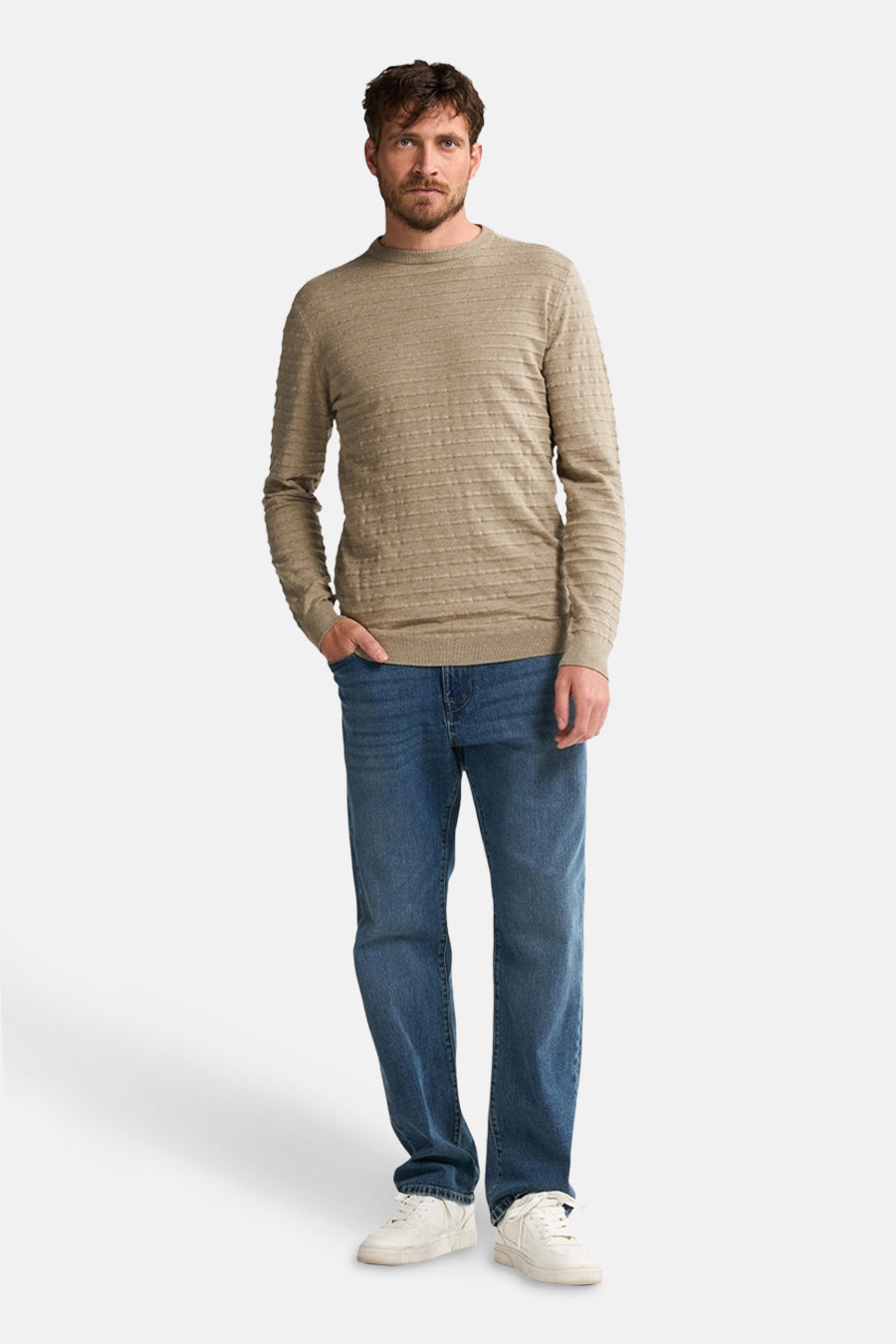 Pull à col rond - beige - Petrol Industries®