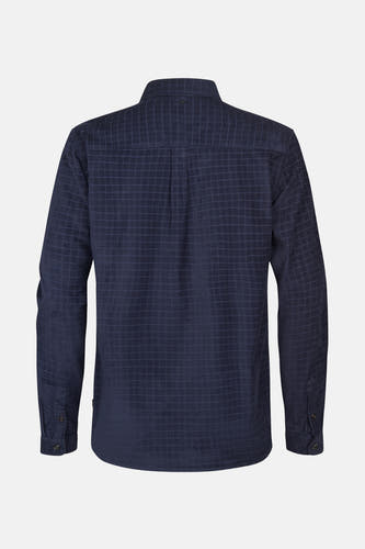 Blau, longs manches de chemise Petrol Industries® avec un motif subtil rayé et une fermeture à boutons.