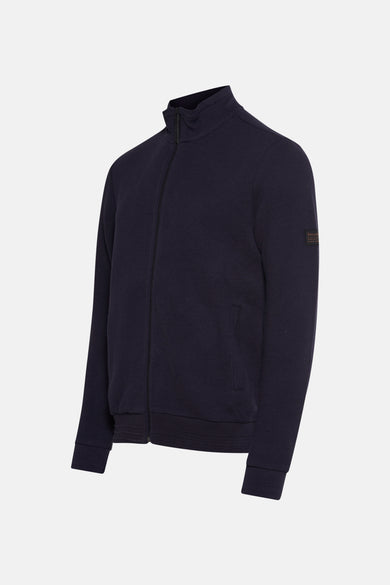 Blauw gilet van Petrol Industries met rits en subtiel diagonale structuur.