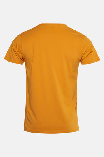 Geel T-shirt met korte mouwen van Petrol Industries, gezien vanaf de achterkant.