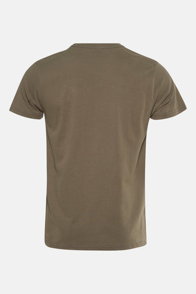 T-shirt vert de manches courtes de Petrol Industries®, couleur unie et design simple, avec l'impression sur le dos.