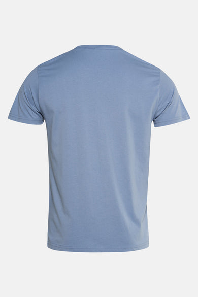T-shirt bleu à manches courtes de Petrol Industries, couleur unie et col rond.